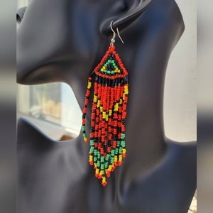 Handmade Beaded Rasta Earrings